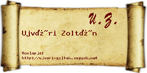 Ujvári Zoltán névjegykártya